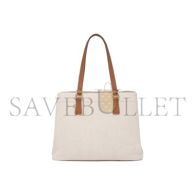 PRADA MEDIUM LEATHER-TRIMMED CANAPA LOGO TOTE 1BG356 (33*24*13cm)